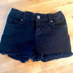 Black denim girls jean cut off shorts